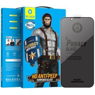 Захисне 2.5D скло Blueo Full Cover Anti-Peep для Apple iPhone 13 Pro / 13 / 14 / 16e / 17e (6.1") 57428 фото