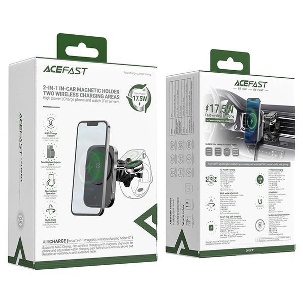 Автотримач з БЗП Acefast D18 2in1 in-car 15W (air outlet) 69172 фото