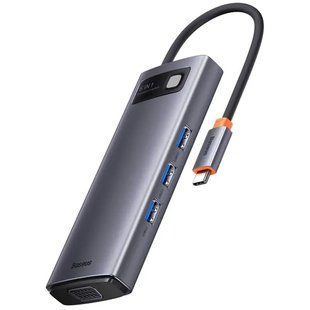 Перехідник HUB Baseus Metal Gleam Series 6-in-1 Multifunctional Type-C (WKWG080013) 00000062897_1 фото